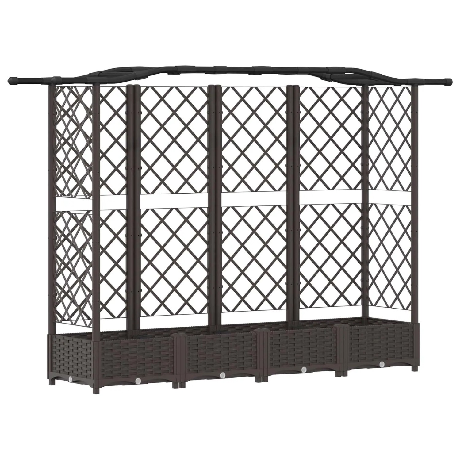 vidaXL Hochbeet mit Rankgitter und Dach Braun 203,5 x 40 x 125 cm PP 42032511