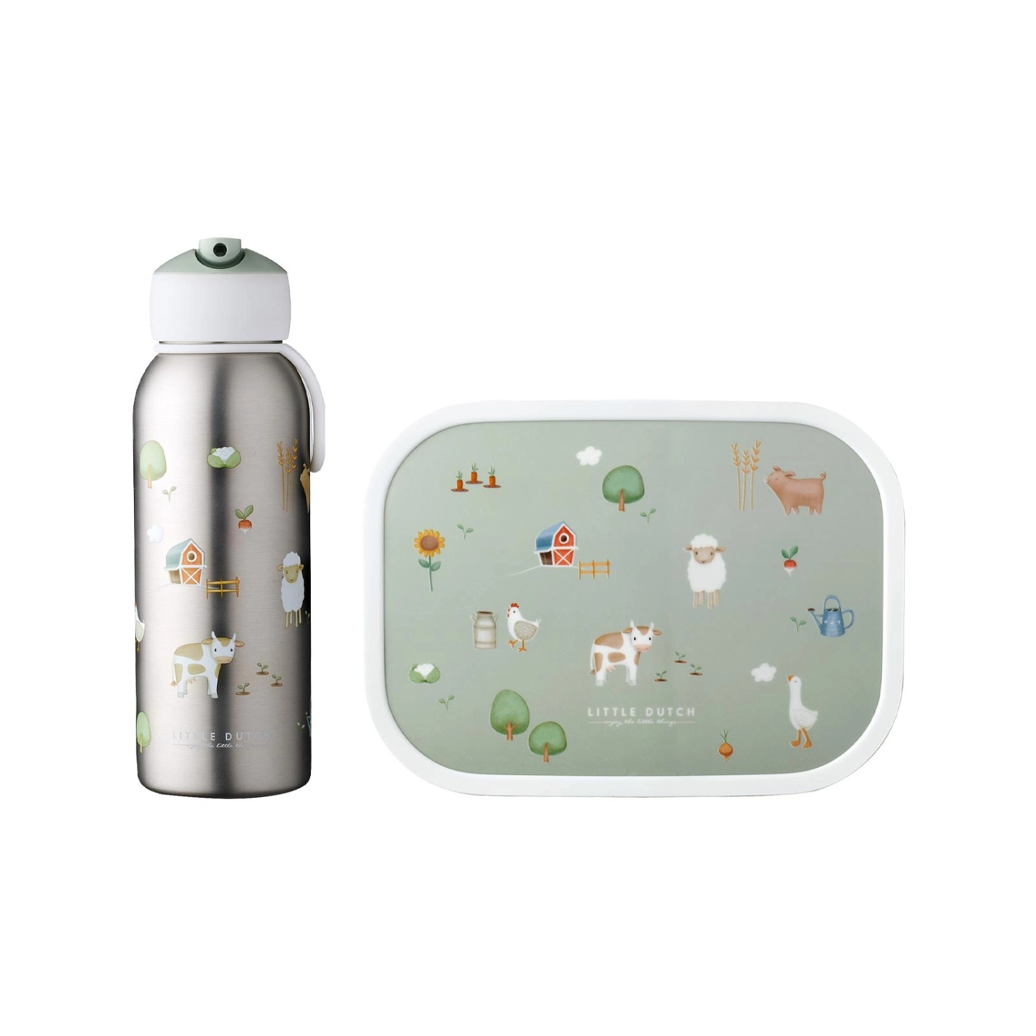 Mepal Campus Lunchset 2-teilig aus Thermoflasche und Brotdose Little Farm