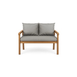 Graues 2-Sitzer Gartenbank Kissen Set mit Sitz- und Rückenkissen (130x50 cm + 2x 50x56 cm).