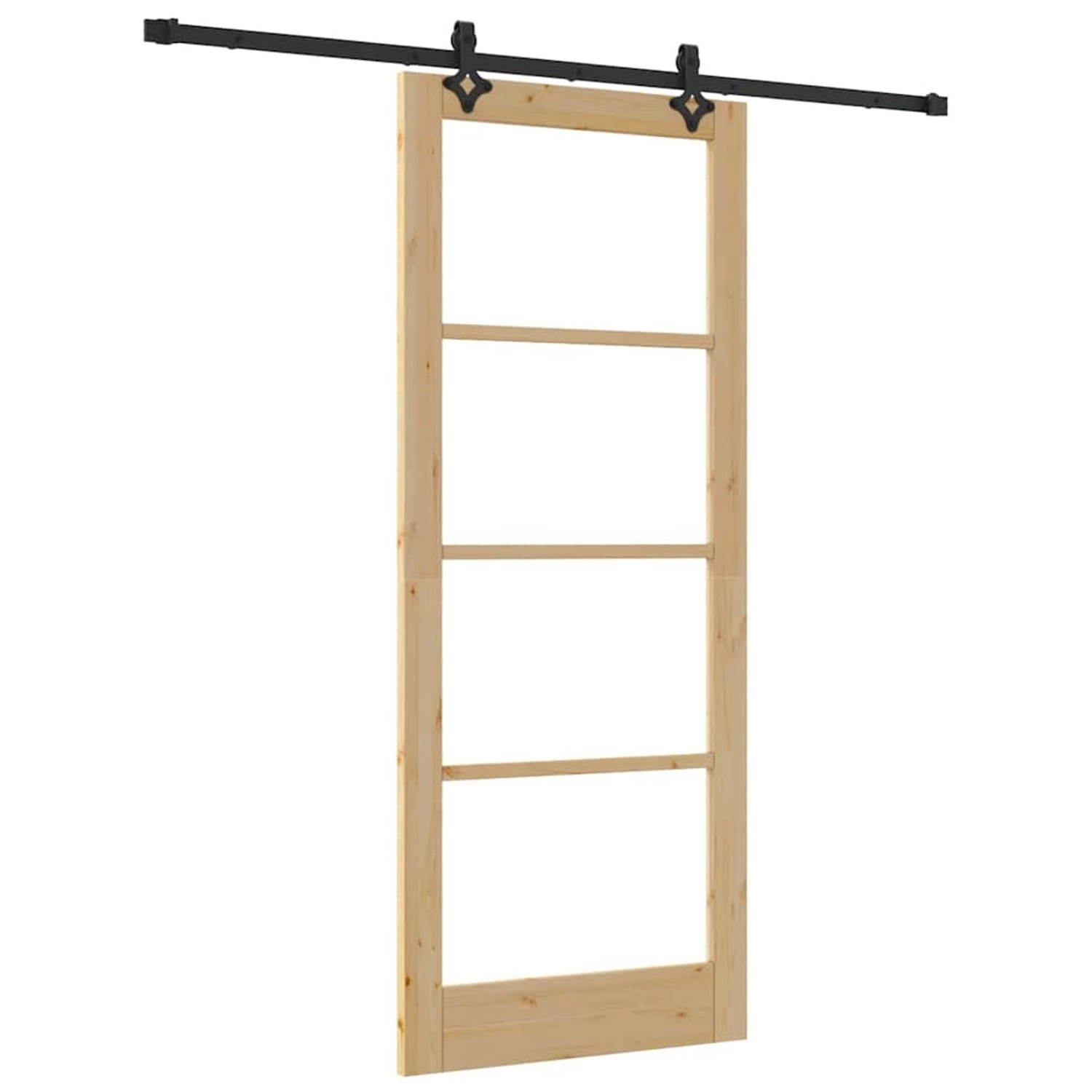 vidaXL Schiebetür ORKDAL Braun 86 x 211 cm Holz und Metall 3332201 günstig online kaufen