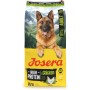 Gelber Beutel Josera Hunde-Trockenfutter High Protein Adult mit Huhn. Schäferhund und Huhn auf der Packung.