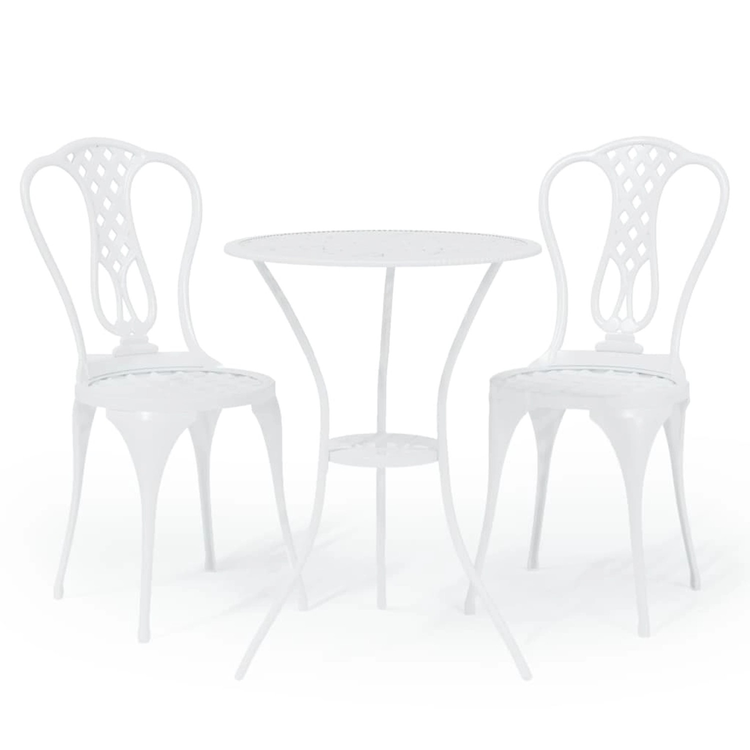 3-tlg. Bistro-set Aluminiumguss Weiß günstig online kaufen