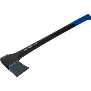 LUX Spaltaxt Professional, 80 cm, 1,8 kg, mit blauem Griff und Axtkopf aus Stahl.