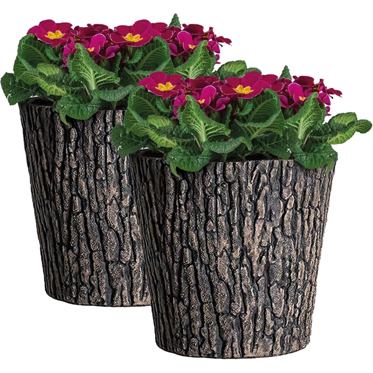 PROREGAL SuperSparSet 2x Blumentopf Holzoptik Ø 30cm Pflanzkübel Braun mit günstig online kaufen