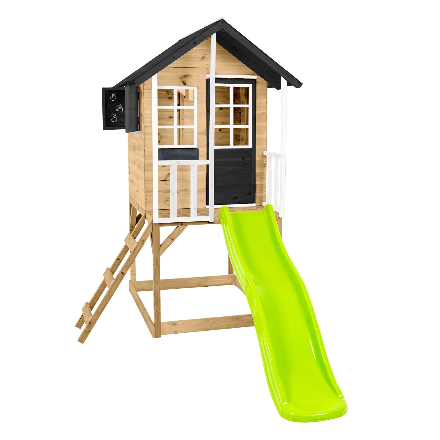 Zwerkules Spielhaus Holli 1 m. Rutsche 270 cm x 148 cm x 224 cm Natur FSC® günstig online kaufen