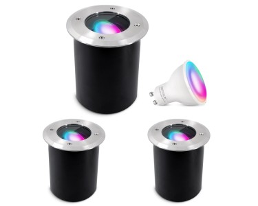 JUAVI LED Bodeneinbaustrahler Schwenkbar IP67 – Quadratisch, GU10, 3W Neutralweiß, Dimmbar