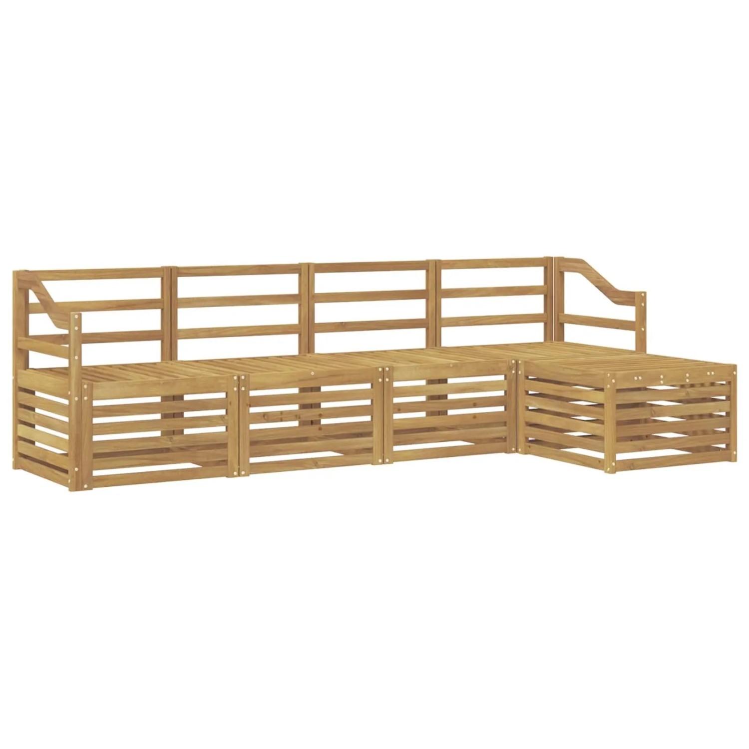 vidaXL Outdoor-Sofagarnitur 5 Stk Weiß Massivholz Akazie 3391689