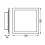 Technische Zeichnung der Ledvance Planon Plus Sun@Home Smart+ Deckenleuchte, 30x30 cm.