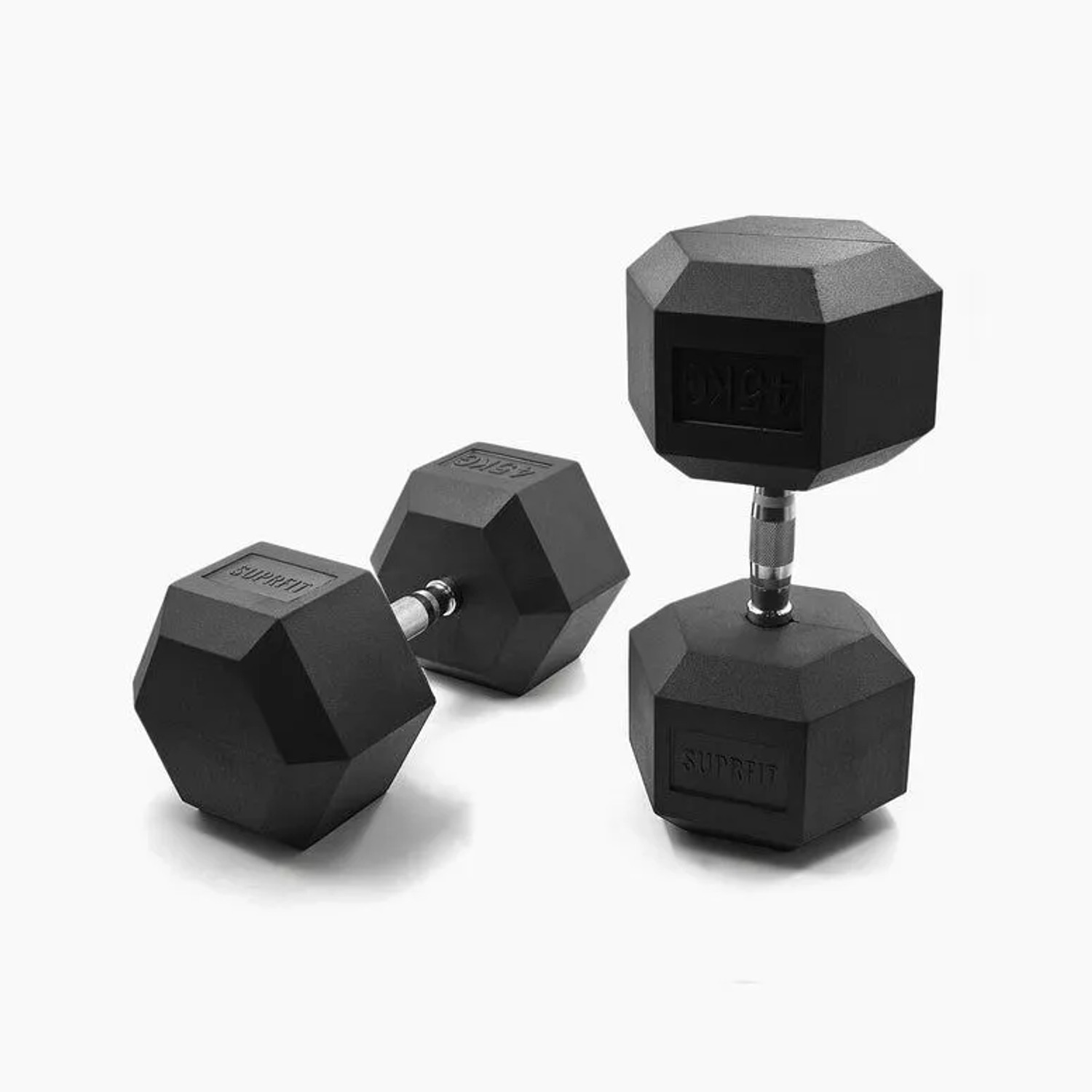 Suprfit Hex Gummi-Kurzhanteln Paar 45 kg