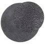 Anthrazitfarbener, runder Kurzflorteppich (Ø 80 cm) von vidaXL. Weicher, waschbarer Teppich für Wohnräume.