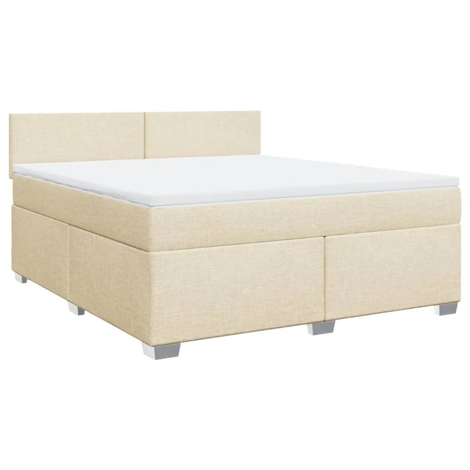 vidaXL Boxspringbett mit Matratze Creme 180x200 cm Stoff 3285965 günstig online kaufen