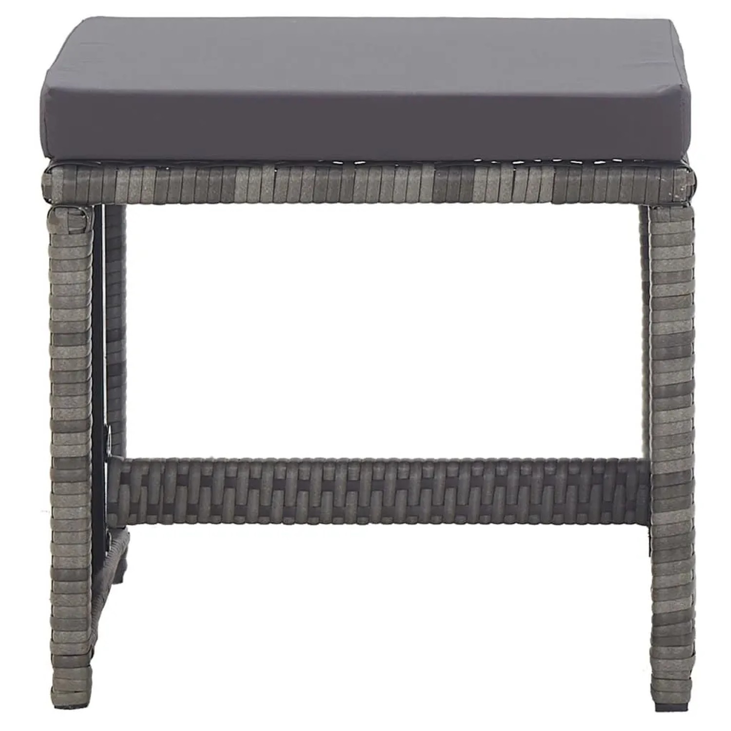 vidaXL Gartenhocker 2 Stk mit Sitzkissen Poly Rattan Anthrazit 46419_3