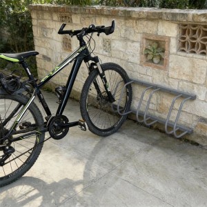 Relaxdays Fahrradständer Stahl Silber für 2 Fahrräder Boden und Wandmontage 27 cm x 51 cm x 24 cm