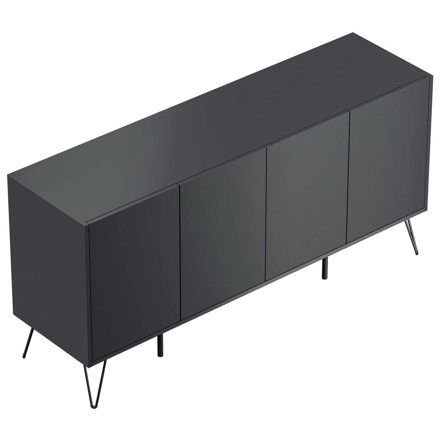 Posseik Sideboard Industrial H Stehend 4 Türen 155 cm Grafit günstig online kaufen