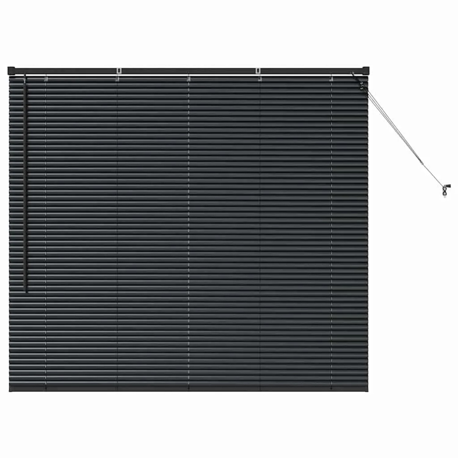 vidaXL Balkenjalousien mit Vorhängen Schwarz 130 x 150 cm Aluminium 4200613 günstig online kaufen