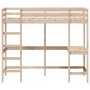 vidaXL Hochbett mit Schreibtisch 90x190 cm Massivholz Kiefer 842858_4