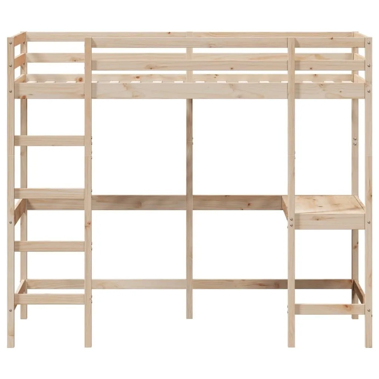 vidaXL Hochbett mit Schreibtisch 90x190 cm Massivholz Kiefer 842858_4