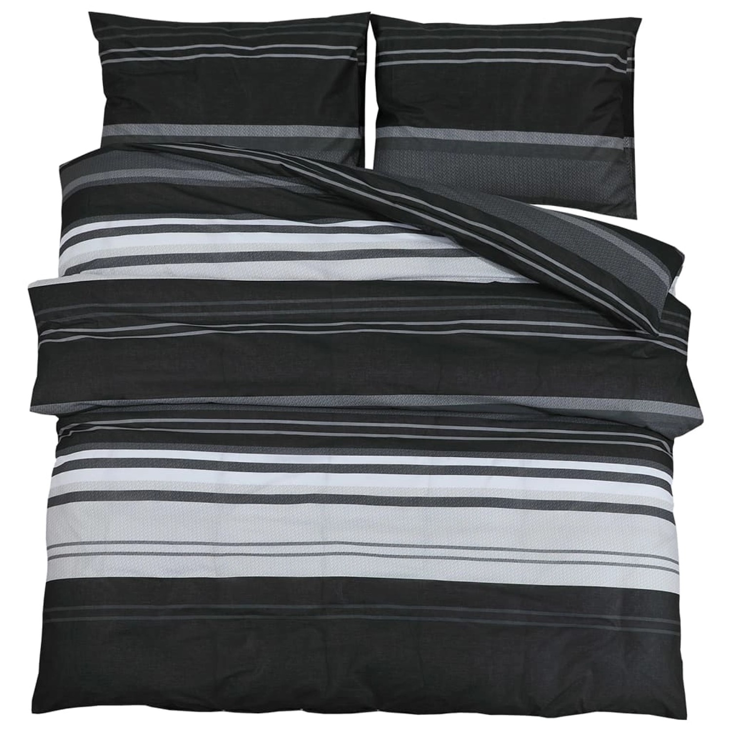vidaXL Bettwäsche-Set Schwarz und Weiß 200x200 cm Baumwolle 136504 günstig online kaufen