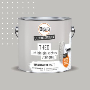 CREATE! by OBI Wandfarbe Lieblingsfarbe Theo Steingrau Matt 2,5 l