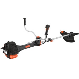 FUXTEC FX-PS152 Benzin Motorsense 52ccm, schwarz-orange, mit ergonomischem Zweihandgriff und Fadenkopf für Rasenpflege.