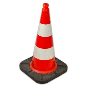 UvV Bigfoot Leitkegel, 750 mm, rot-weiß, mit Reflexfolie Typ A für Baustellenabsicherung.