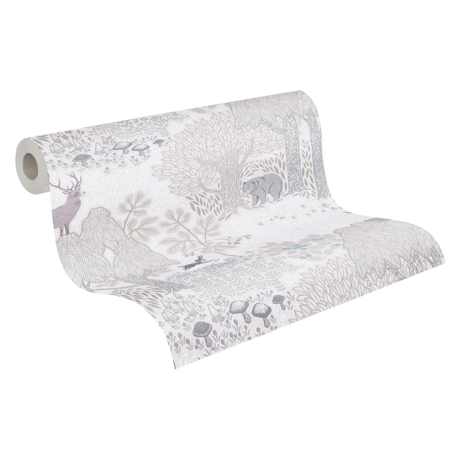 A.S. Creation Vliestapete Waldtiere, braun-creme, mit Waldtier-Motiven auf Rolle.