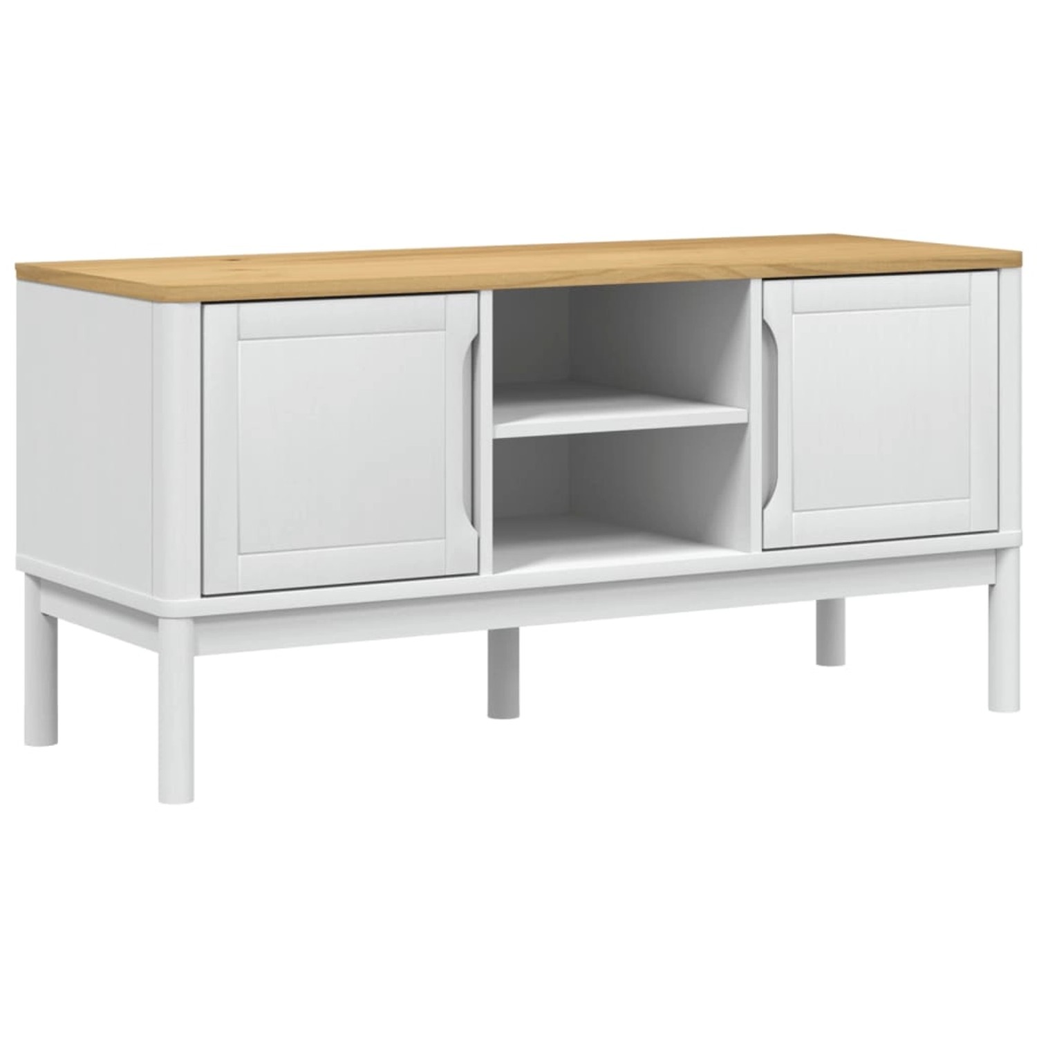 vidaXL TV-Schrank FLORO Weiß 114x43x55 cm Massivholz Kiefer 374015 günstig online kaufen