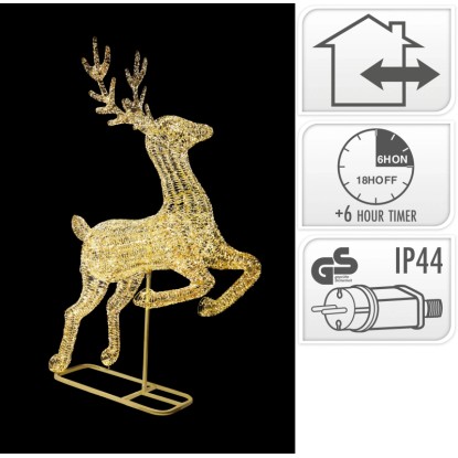 Außen-Weihnachtsfigur Rentier 8.300 LEDs Warmweiß 186 cm x 60 cm x 287 cm Weiß