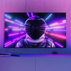 Philips Hue Play Wallwasher: TV-Beleuchtung mit Farbverlauf in Schwarz, indirektes Licht.