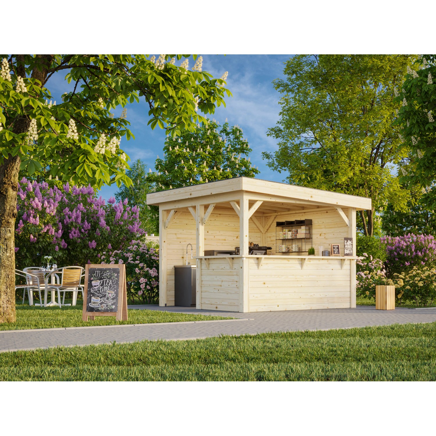 Palmako Pavillon Lenna Set 303 300 x 300 cm Lackiert Weiß FSC® günstig online kaufen