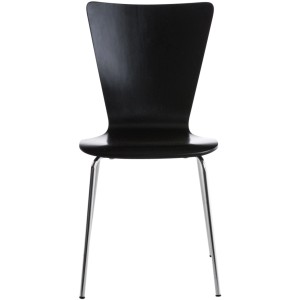 DELUKE Besucherstuhl TOKYO Holz Schwarz 43x50x84cm Konferenzstuhl Wartezimmerstuhl Bürostuhl