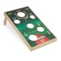 Mehrfarbiges Cornhole Wurfspiel aus MDF mit Football-Feld-Design und 6 Löchern. Für Spiel & Spaß drinnen und draußen.