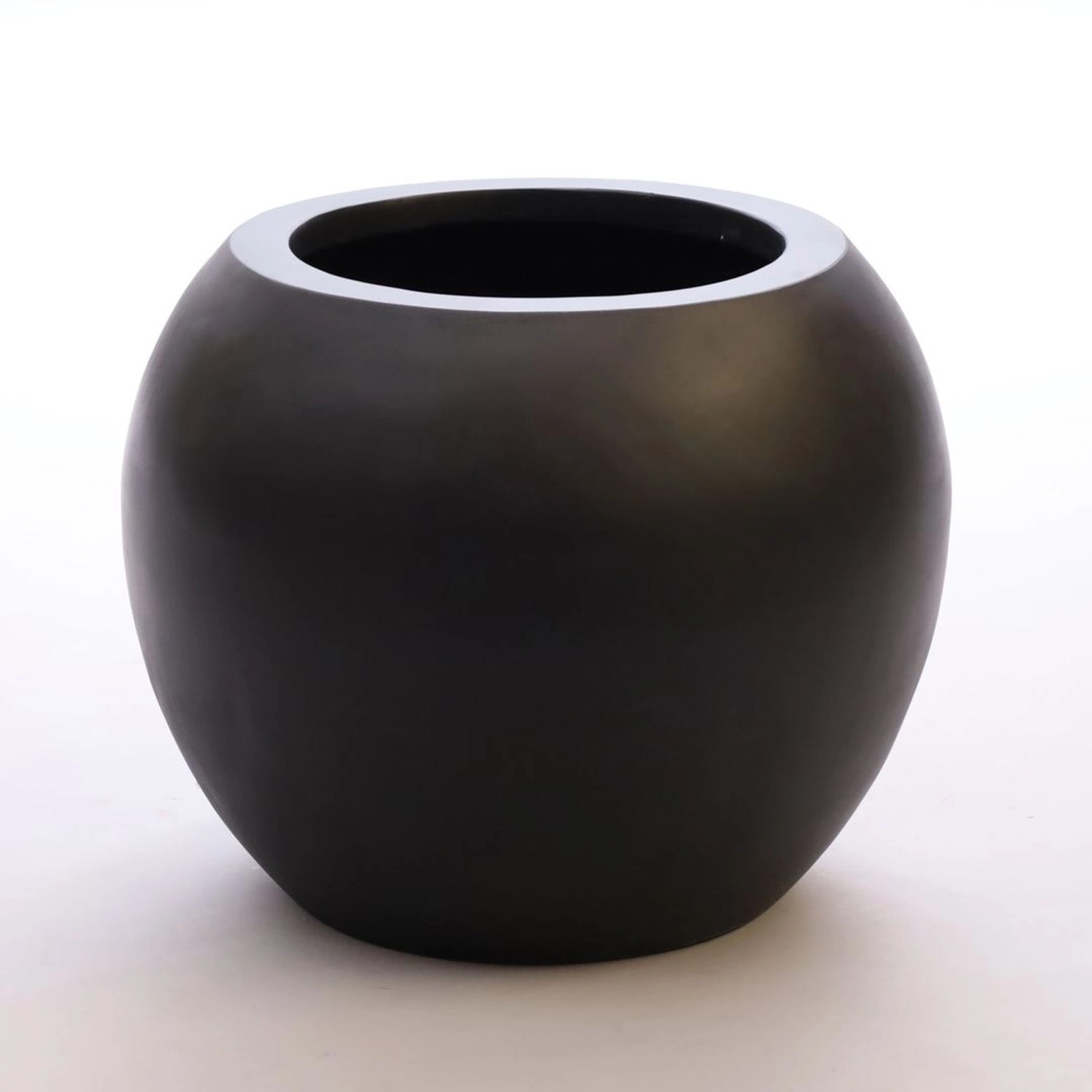 Elegant Einrichten Pflanzkübel Fiberglas Ball D40xH32cm Elegant-Schwarz-Mat günstig online kaufen