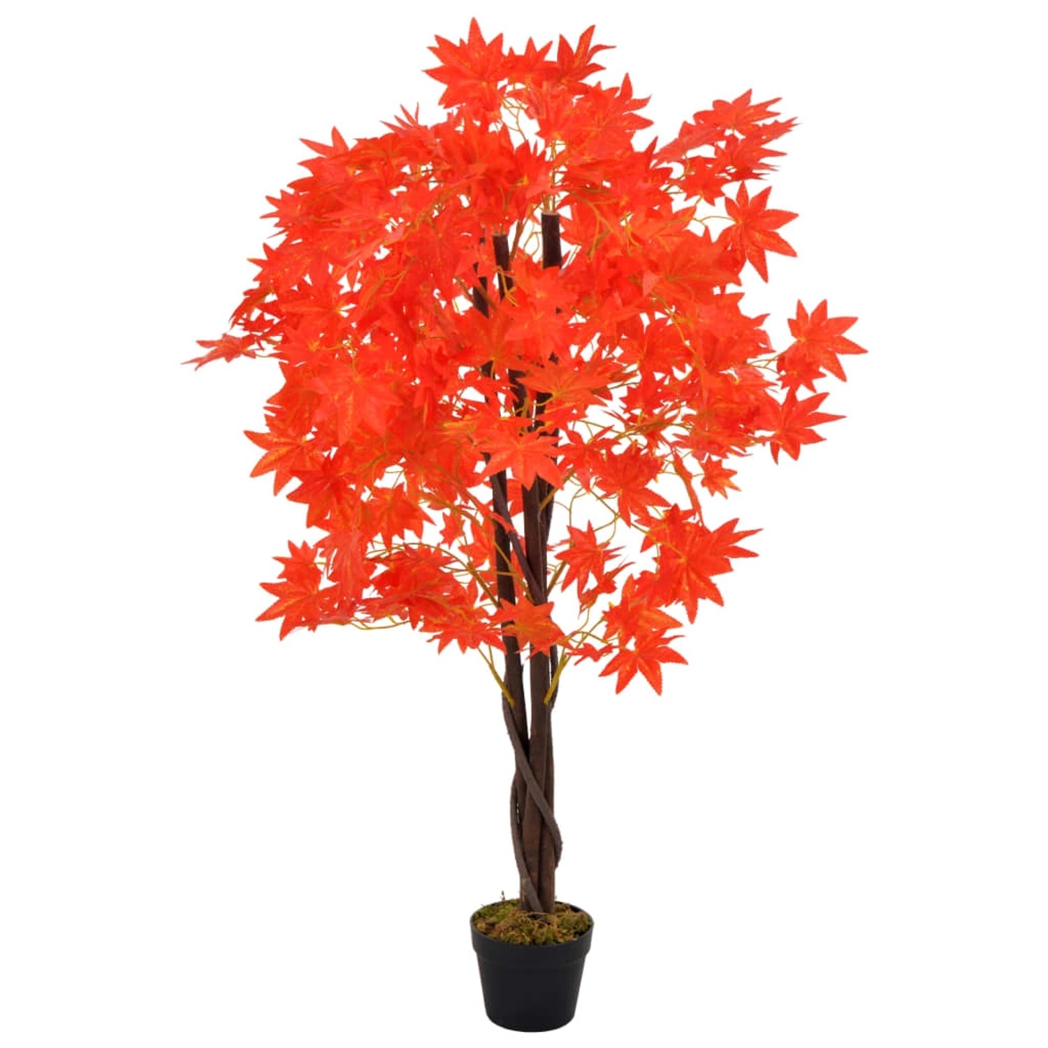 vidaXL Künstliche Pflanze Ahornbaum mit Topf Rot 120 cm