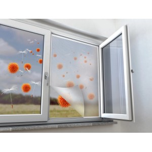 Anthrazitfarbenes Pollenschutznetz am Fenster, 130x150 cm, schützt vor Pollen.