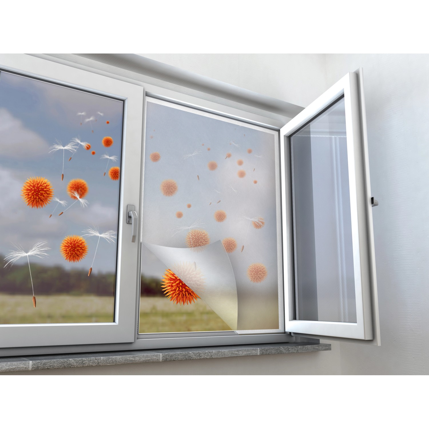 Pollenschutznetz Fenster Anthrazit 130 x 150 cm