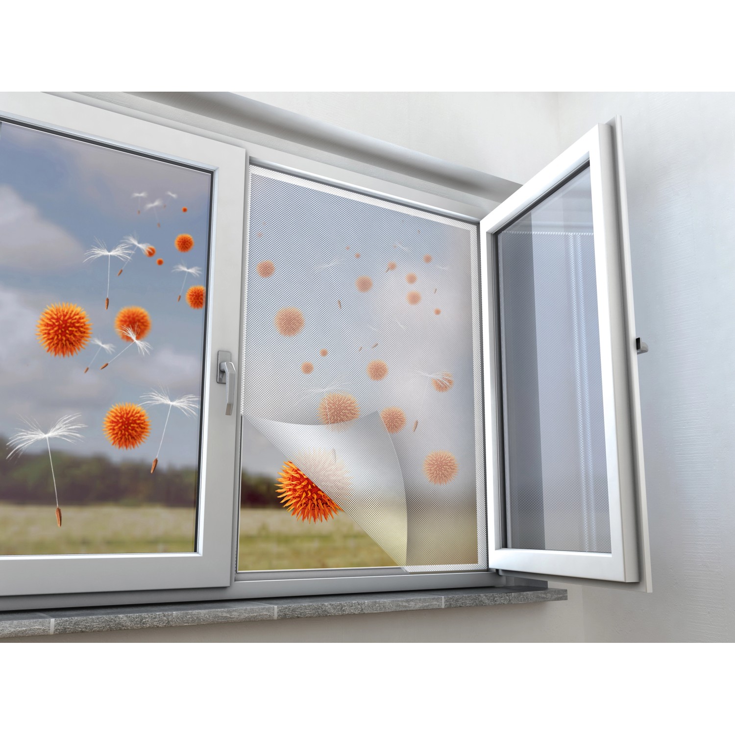 Pollenschutznetz Fenster Anthrazit 130 x 150 cm günstig online kaufen