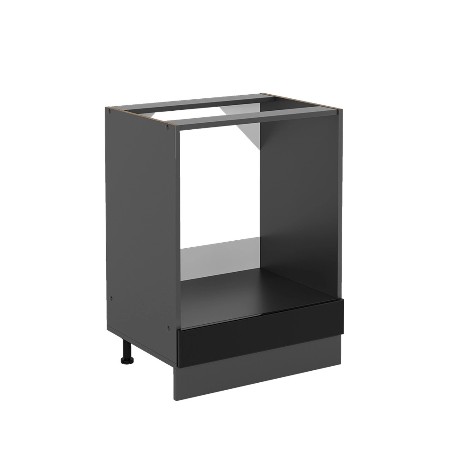 Vicco Herdumbauschrank R-Line, Schwarz Hochglanz/Anthrazit, 60 cm ohne Arbe günstig online kaufen