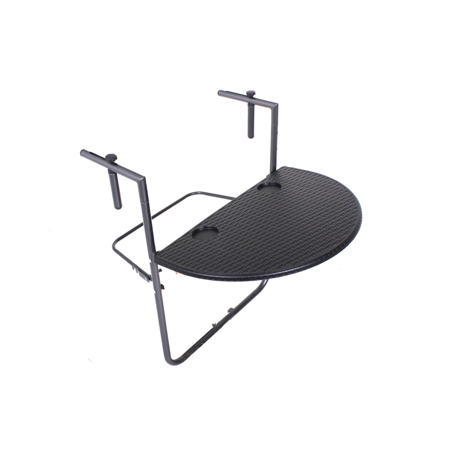Jardinion Balkontisch 83 x 36 x 39,5cm Schwarz Klapptisch Rattan Optik günstig online kaufen
