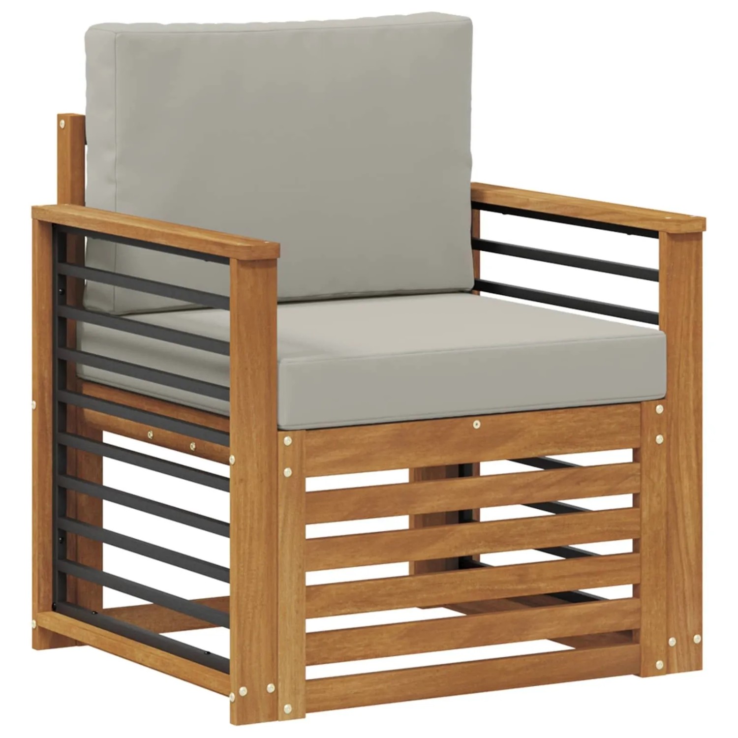 vidaXL Outdoor-Sofagarnitur mit Kissen Natur 71 x 63 x 73 cm 3436366
