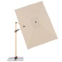 Doppler Ampelschirm Alu Wood 300x220 cm, naturfarbener, rechteckiger Sonnenschirm mit Kurbel.