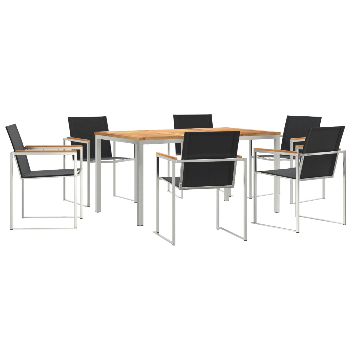 vidaXL 7-Teilige Garten-Essgruppe aus Massivholz Teak 3334832 günstig online kaufen