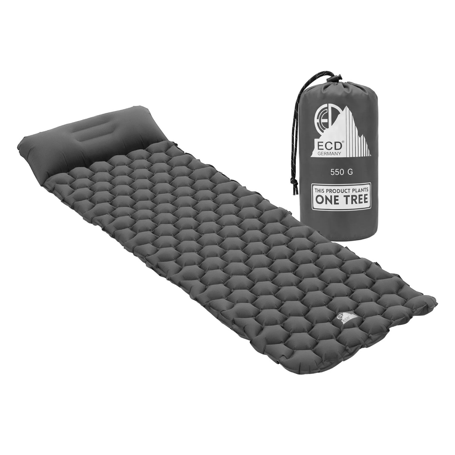 ECD Germany Isomatte Camping Grau 185x62x15 cm aus 40D-Nylon