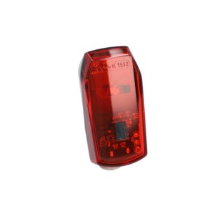 Rotes Fischer LED-Rücklicht für Fahrräder, Teil des 40/20 Beleuchtungssets.