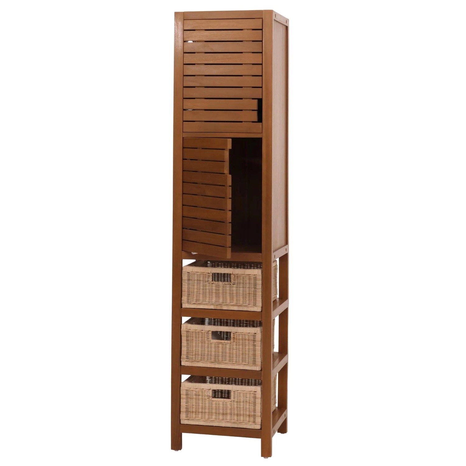 MCW Teak-Hochschrank M84 Hochwertiges B-Grade-Teak 120x40x40cm