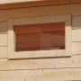 Karibu Fenster, 440x850mm, naturbelassen, für Gartenhäuser. Holzrahmen, klarer Lichteinfall.