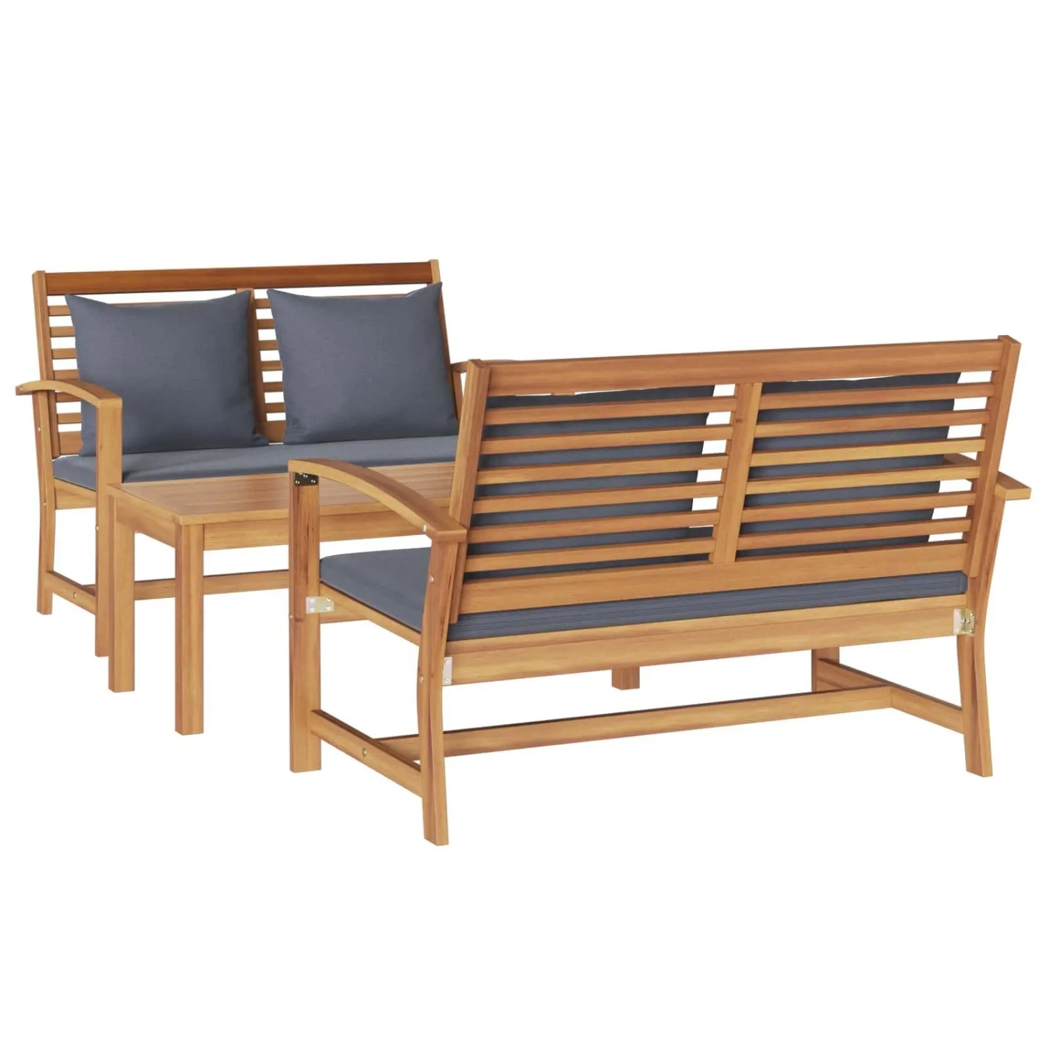 vidaXL Gartensofa-Set 3 Stk Natur Massivholz Teak 3356857