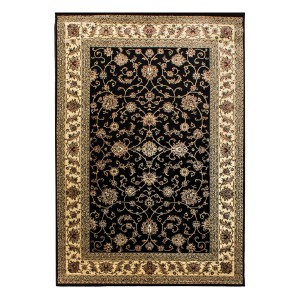 Ayyildiz Orientteppich Marrakesh 210, schwarz, 200x290 cm, mit floralem Muster.