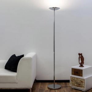 Lindby LED Stehlampe Malea 9620042 Dimmbar Modern in Chrom aus Metall 1-flammig Wohnzimmerleuchte
