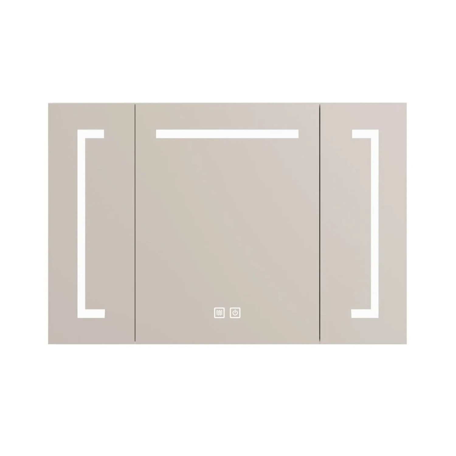 PXloue Spiegelschrank Badschrank 90 cm mit LED&Stauraum für Bad Schlafzimmer Wohnzimmer